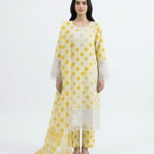 3 PC Stitched Midnight Flora Embroidered Lawn Suit