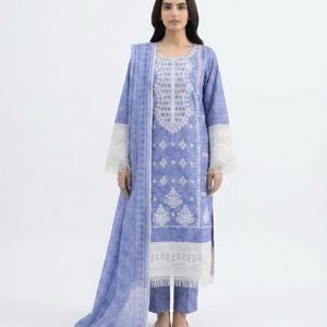 3 PC Stitched Lavender Breeze Embroidered Lawn Suit